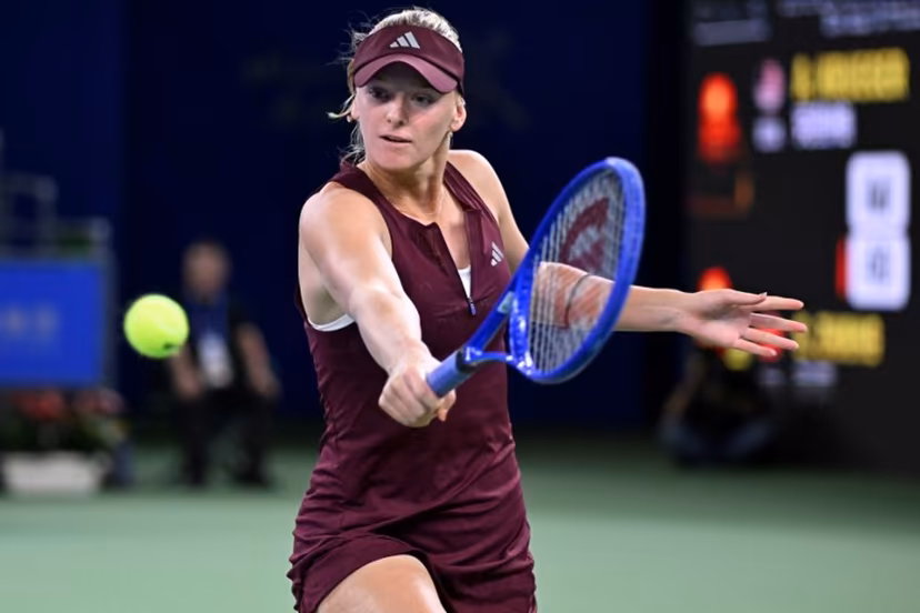USA's Ashlyn Krueger hits a return to China's Zhang Shuai during their women's singles match at the Wuhan Open tennis tournament in Wuhan, China's Hubei province on October 13, 2026. WANG Zhao / AFP