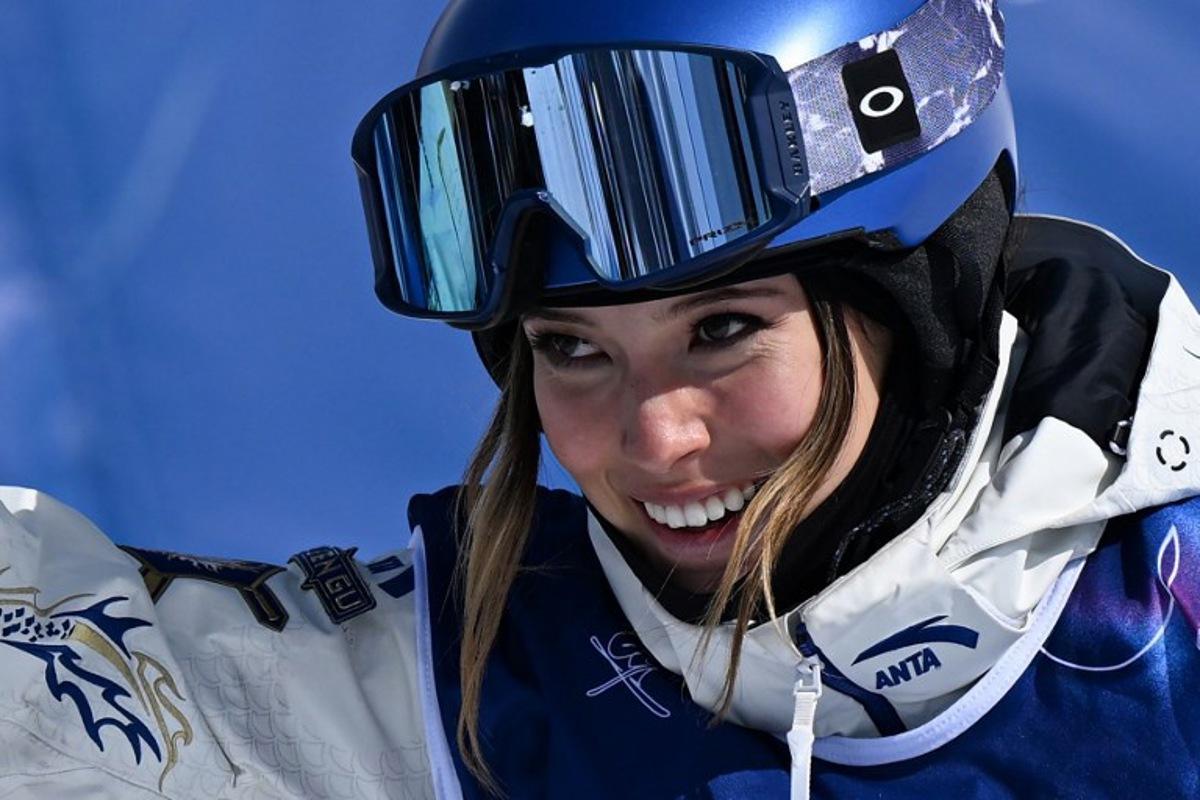 China's Gu Ailing Eileen celebrates her victory after winning the freestyle skiing women's freeski halfpipe final during the Milano Cortina 2026 Winter Olympic Games at Livigno Snow Park, in Livigno (Valtellina), on February 22, 2026. Kirill KUDRYAVTSEV / AFP