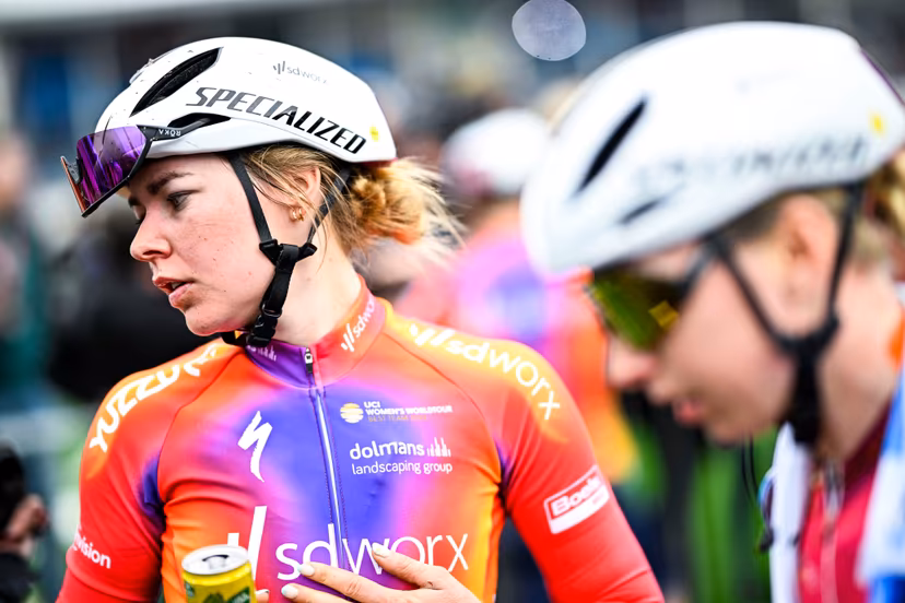 Dutch Femke Markus of SD Worx pictured after the third edition of the women elite race of the 'Paris-Roubaix' cycling event, 145,4 km from Denain to Roubaix, France on Saturday 08 April 2023. BELGA PHOTO JASPER JACOBS