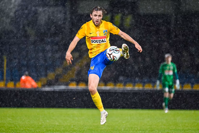 Westerlo's Tuur Rommens pictured in action during a soccer match between KVC Westerlo and Oud-Heverlee Leuven, Sunday 05 October 2025 in Westerlo, on day 10 of the 2025-2026 'Jupiler Pro League' first division of the Belgian championship. BELGA PHOTO TOM GOYVAERTS