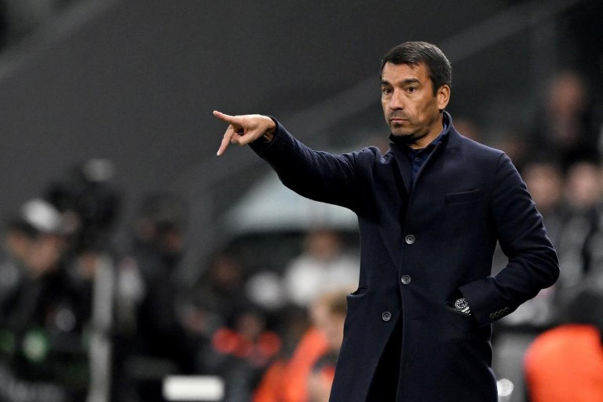 Besiktas' Dutch head coach Giovanni Christiaan van Bronckhorst reacts during the UEFA Europa League first round, day 4 football match between Besiktas JK and Malmo at the Besiktas Park Stadium in Istanbul on November 6, 2024. Ozan KOSE / AFP