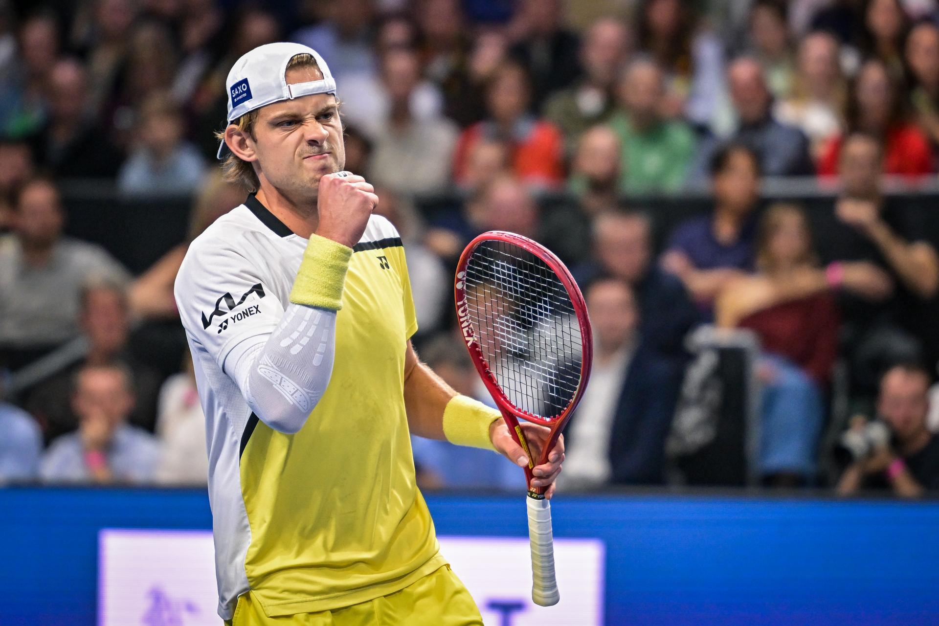 Zizou Bergs of Belgium pictured in action during the European Open ATP tennis tournament in Brussels, on 20 October. This year's edition of the tournament is taking place from 17 to 25 October BELGA PHOTO DAVID PINTENS