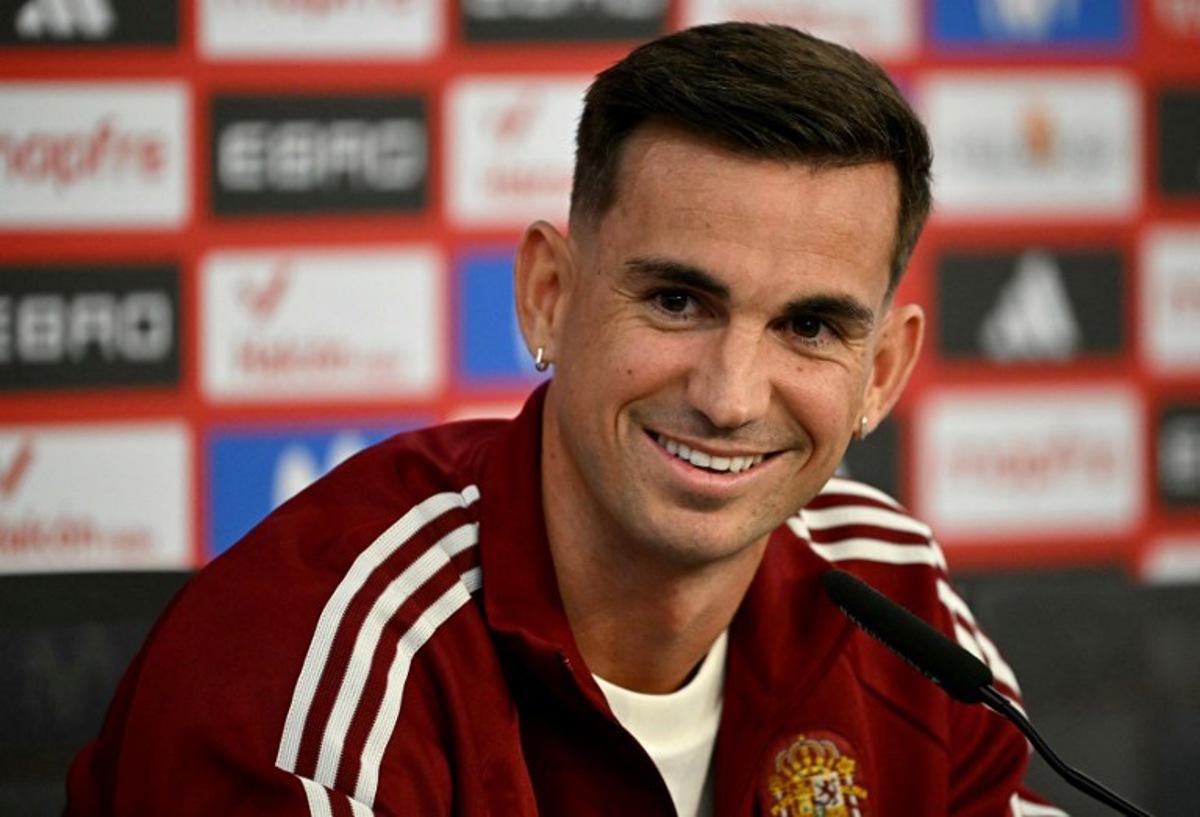 Spain's midfielder Fabian Ruiz gives a press conference on the eve of the UEFA Nations League league phase football match between Spain and Croatia at Ramon Sanchez Pizjuan Stadium in Seville on September 28, 2026. Javier SORIANO / AFP