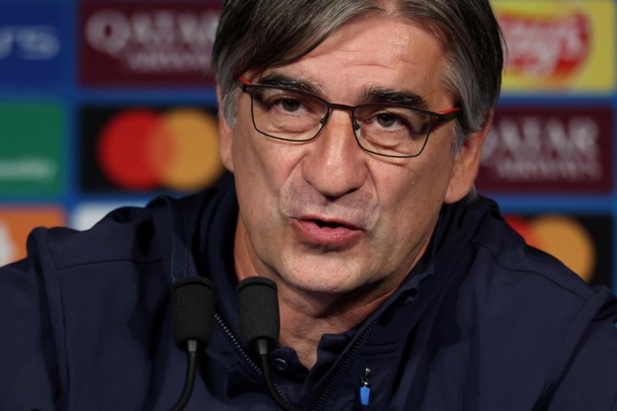 Atalanta's Croatian coach Ivan Juric speaks during a press conference on the eve of the UEFA Champions League first round day 1 football match between Paris Saint-Germain and Atalanta at the Parc des Princes stadium in Paris, on September 16, 2025. FRANCK FIFE / AFP