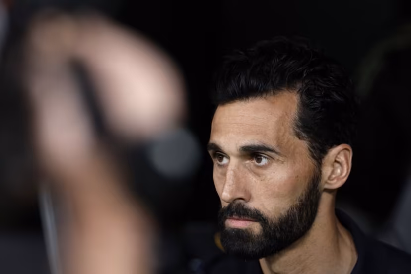Real Madrid's Spanish coach Alvaro Arbeloa is pictured before the Spanish league football match between Real Madrid CF and Real Oviedo at Santiago Bernabeu Stadium in Madrid on May 14, 2026. Oscar DEL POZO / AFP