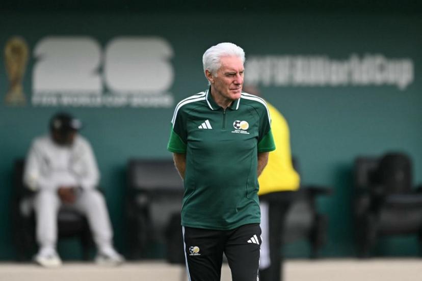 South Africa's Belgian head coach Hugo Broos takes part in a training session at the Club America Training Site in Mexico City on June 10, 2026, on the eve of the 2026 World Cup football match between Mexico and South Africa. Yuri CORTEZ / AFP