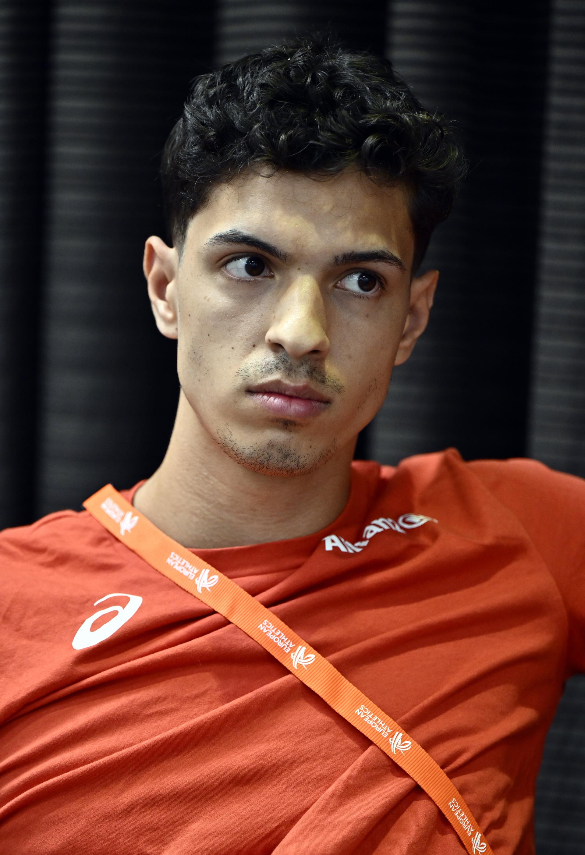 Belgian Jonathan Sacoor pictured during a press conference before the European Athletics Championships (August 10¿18), in Birmingham, United Kingdom, on Saturday 8 August 2026. BELGA PHOTO ERIC LALMAND