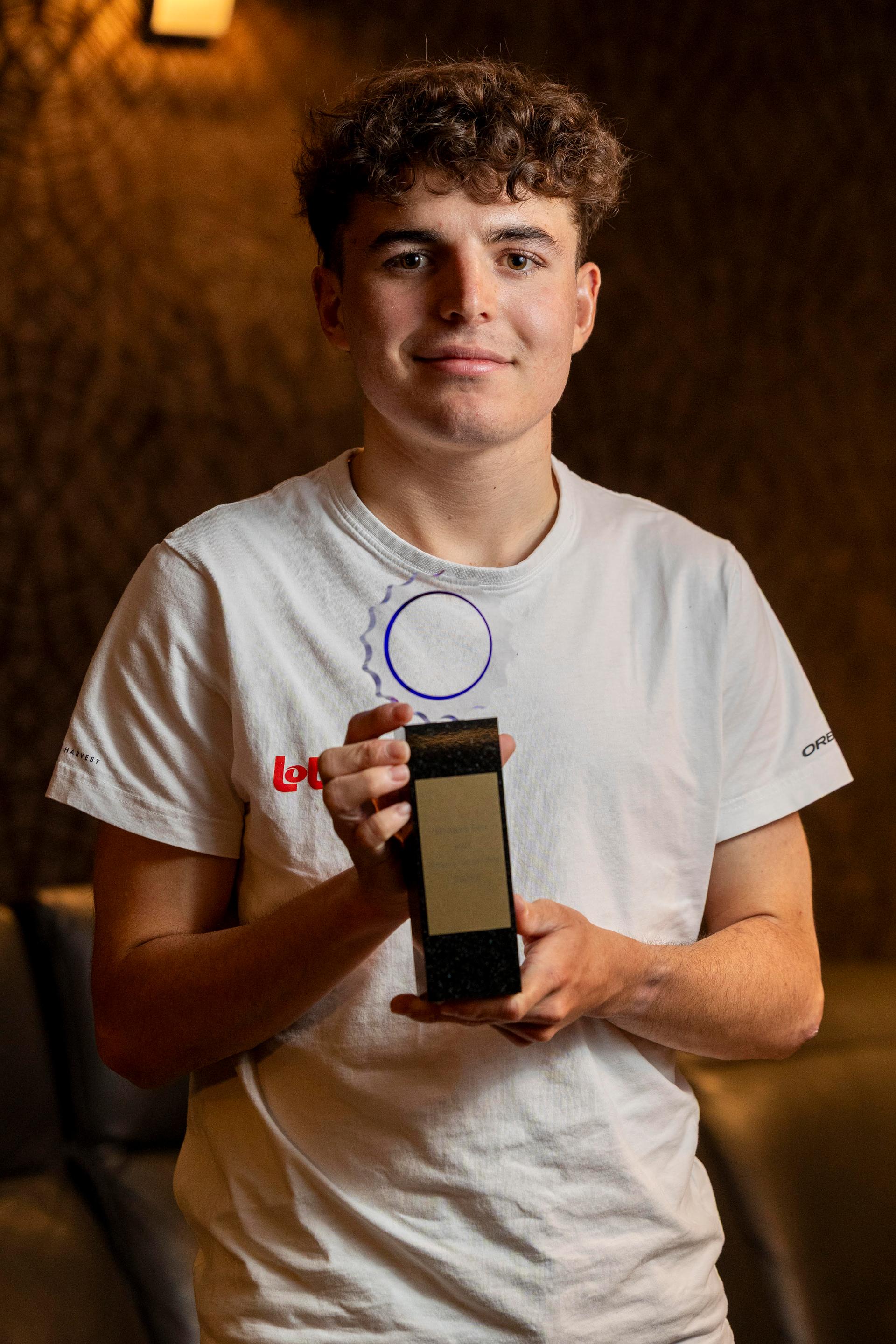 ATTENTION EDITORS - HAND OUT PICTURE - EDITORIAL USE ONLY - MANDATORY CREDIT 'DPG MEDIA' Undated file picture shows Jarno Widar, best male U23 posing as winner of the trophy of the 'Kristallen Fiets' (Crystal Bike - Velo de Cristal) for the 2025 cycling season, organized by Flemish newspaper Het Laatste Nieuws, Monday 17 November 2025. Belga and Belga editorial board decline all responsability regarding the content of this picture. PHOTO HANDOUT - DPG MEDIA