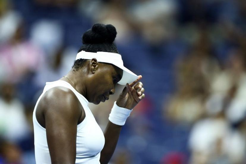 USA's Venus Williams wipes off sweat during the match against USA's Sofia Kenin during the women's singles first round tennis match on day one of the US Open tennis tournament at the USTA Billie Jean King National Tennis Center in New York City on August 30, 2026. CHARLY TRIBALLEAU / AFP