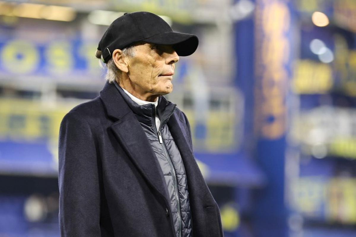 Boca Juniors' head coach Miguel Angel Russo leaves the pitch at the end of the Argentine Professional Football League 2025 Clausura Tournament match between Boca Juniors and Racing at La Bombonera Stadium in Buenos Aires on August 9, 2025. ALEJANDRO PAGNI / AFP