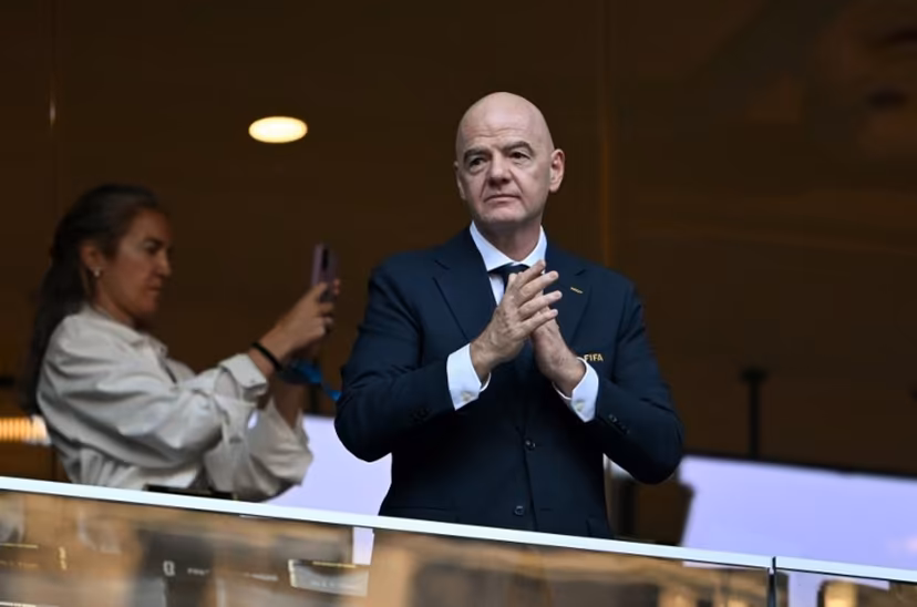 FIFA President Gianni Infantino attends the 2026 World Cup round of 32 football match between the Netherlands and Morocco at the Monterrey Stadium in Guadalupe on June 29, 2026. CARL DE SOUZA / AFP