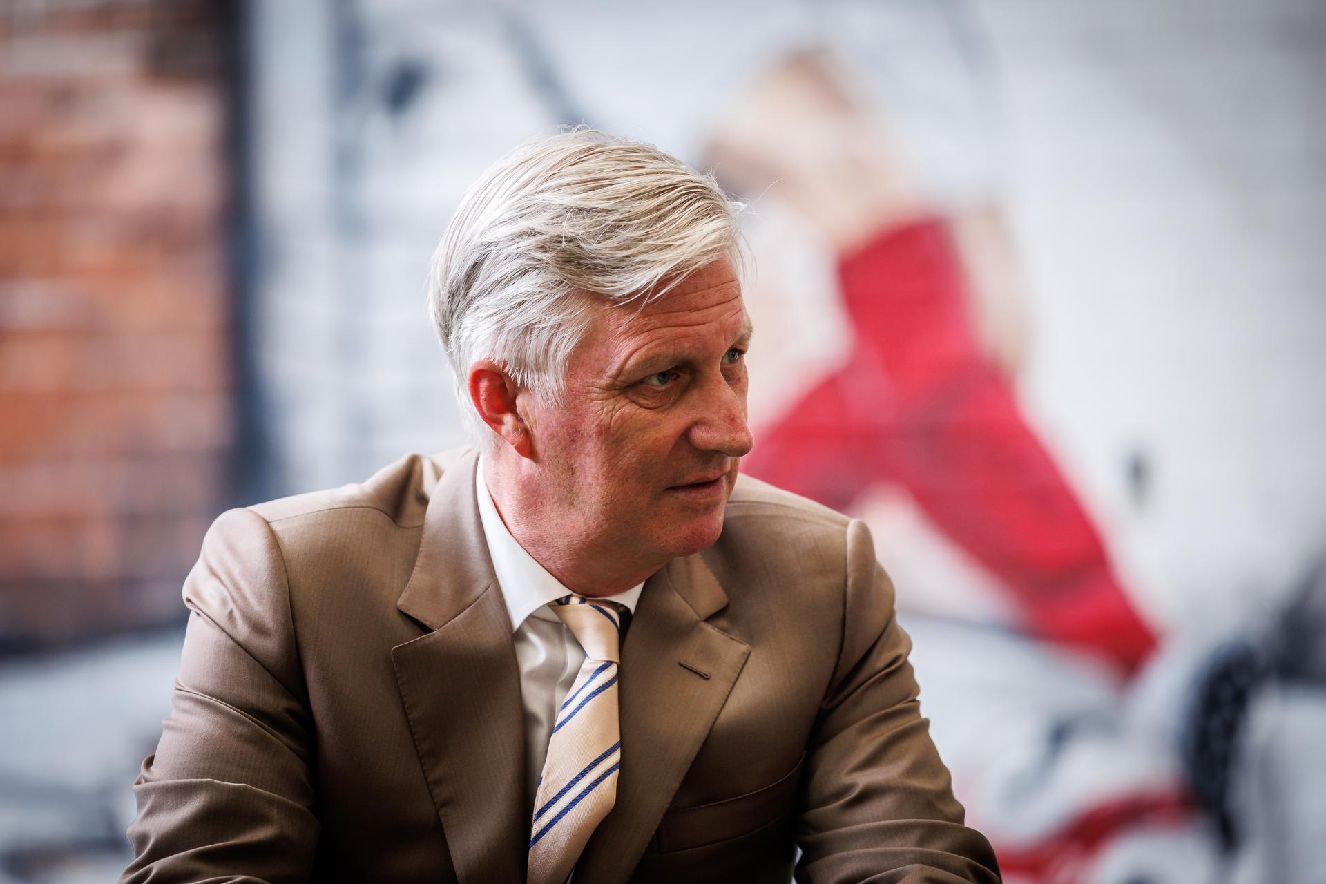King Philippe - Filip of Belgium pictured during a royal visit to the Red Side Academy at the KV Kortrijk training centre, Wednesday 01 July 2026. The social project brings young people together weekly through football in their own living environment, in public squares, neighborhoods, and on the football field. BELGA PHOTO KURT DESPLENTER