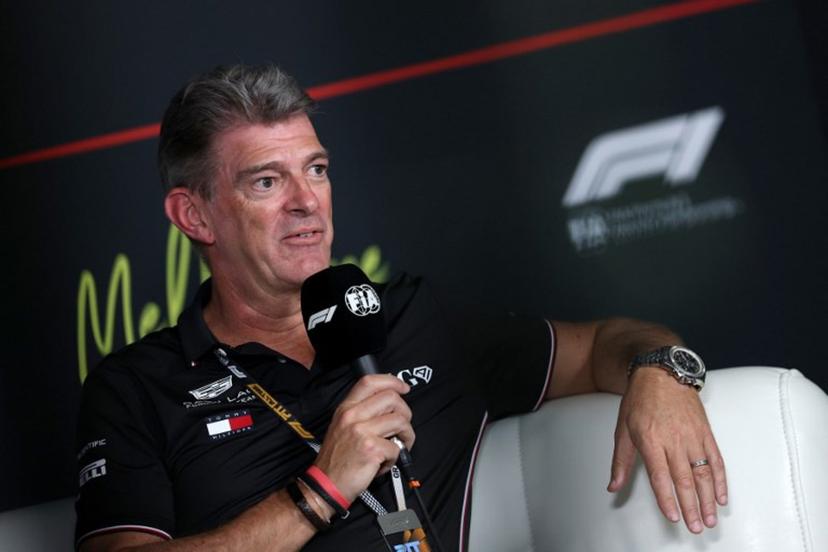 Cadillac's British team principal Graeme Lowdon speaks at a press conference ahead of the second practice session of the Formula One Australian Grand Prix at the Albert Park Circuit in Melbourne on March 6, 2026. Martin KEEP / AFP