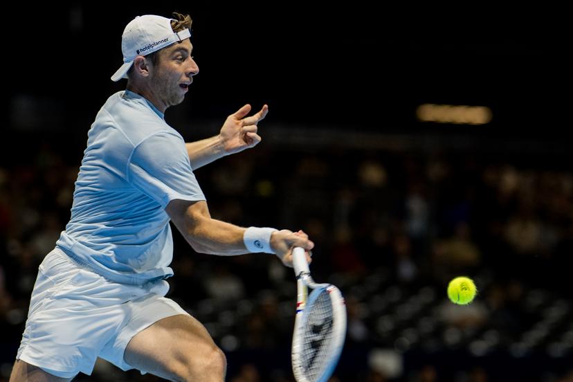 Tallon Griekspoor of the Netherlands pictured in action during the European Open ATP tennis tournament in Brussels, on Friday 23 October 2026. This year's edition of the tournament is taking place from 17 to 25 October BELGA PHOTO JASPER JACOBS