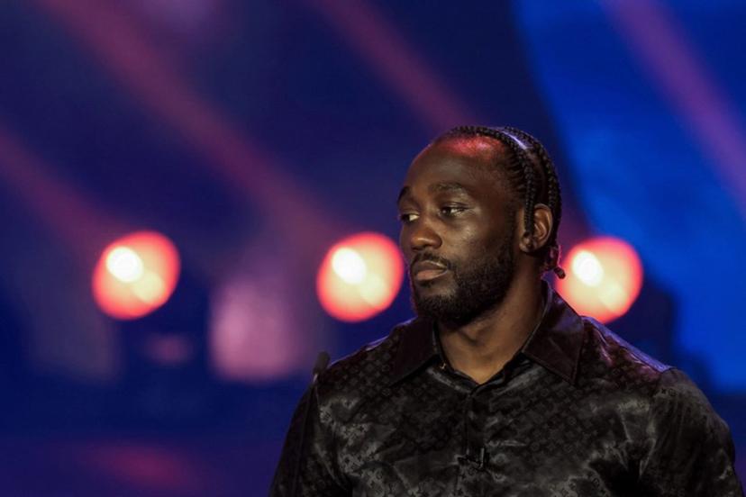 US Boxer Terence Crawford gives a press conference in Riyadh on June 20, 2025 ahead of his super-middleweight title fight against Canelo Alvarez. Fayez NURELDINE / AFP