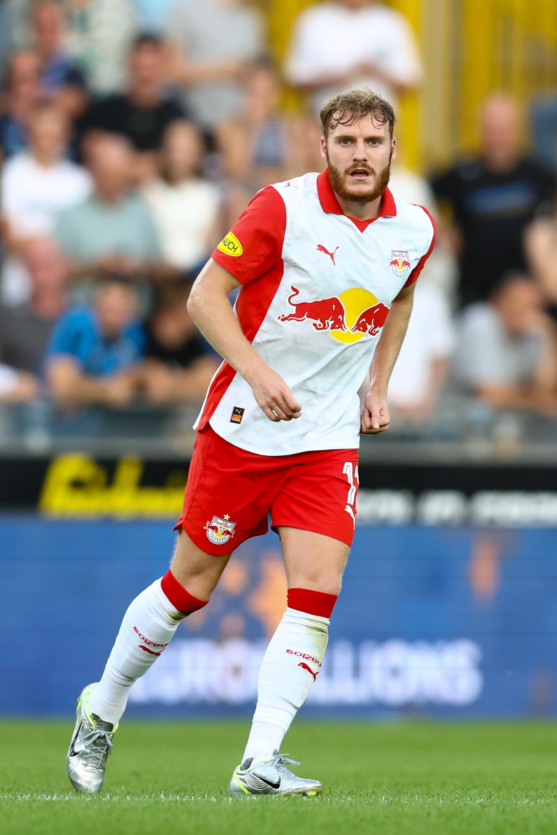 Salzburg's Yorbe Vertessen pictured during a soccer game between Belgian soccer team Club Brugge and Austrian team FC Salzburg, on Tuesday 12 August 2025 in Brugge, the second leg of the third qualifying round for the UEFA Champions League competition. BELGA PHOTO BRUNO FAHY