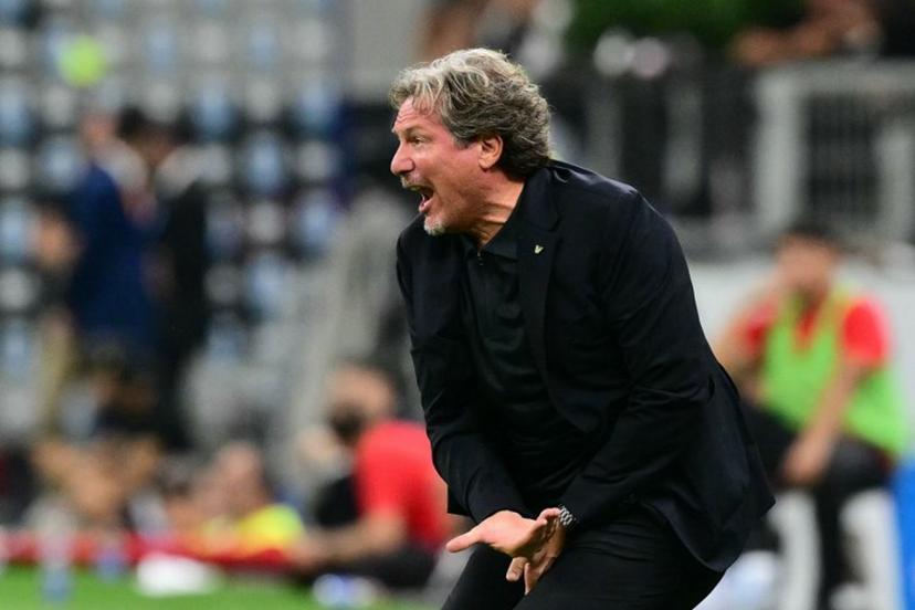 Venezia FC's Italian coach Giovanni Stroppa reacts during the Italian Serie A football match between AC Milan and Venezia FC at San Siro stadium in Milan, northern Italy, on August 28, 2026. Stefano RELLANDINI / AFP