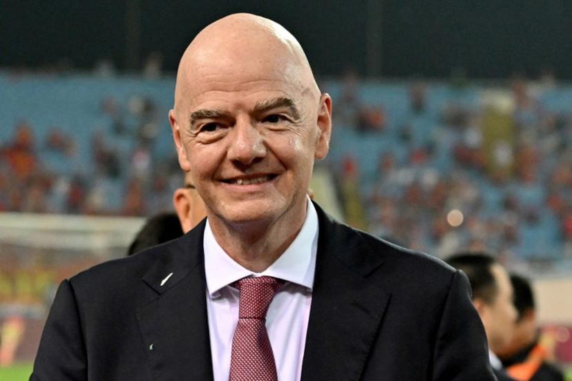 FIFA President Gianni Infantino looks on during the award ceremony at the end of the ASEAN Championship Cup 2026 final football match between Vietnam and Thailand in My Dinh National Stadium in Hanoi on August 26, 2026. Nhac NGUYEN / AFP