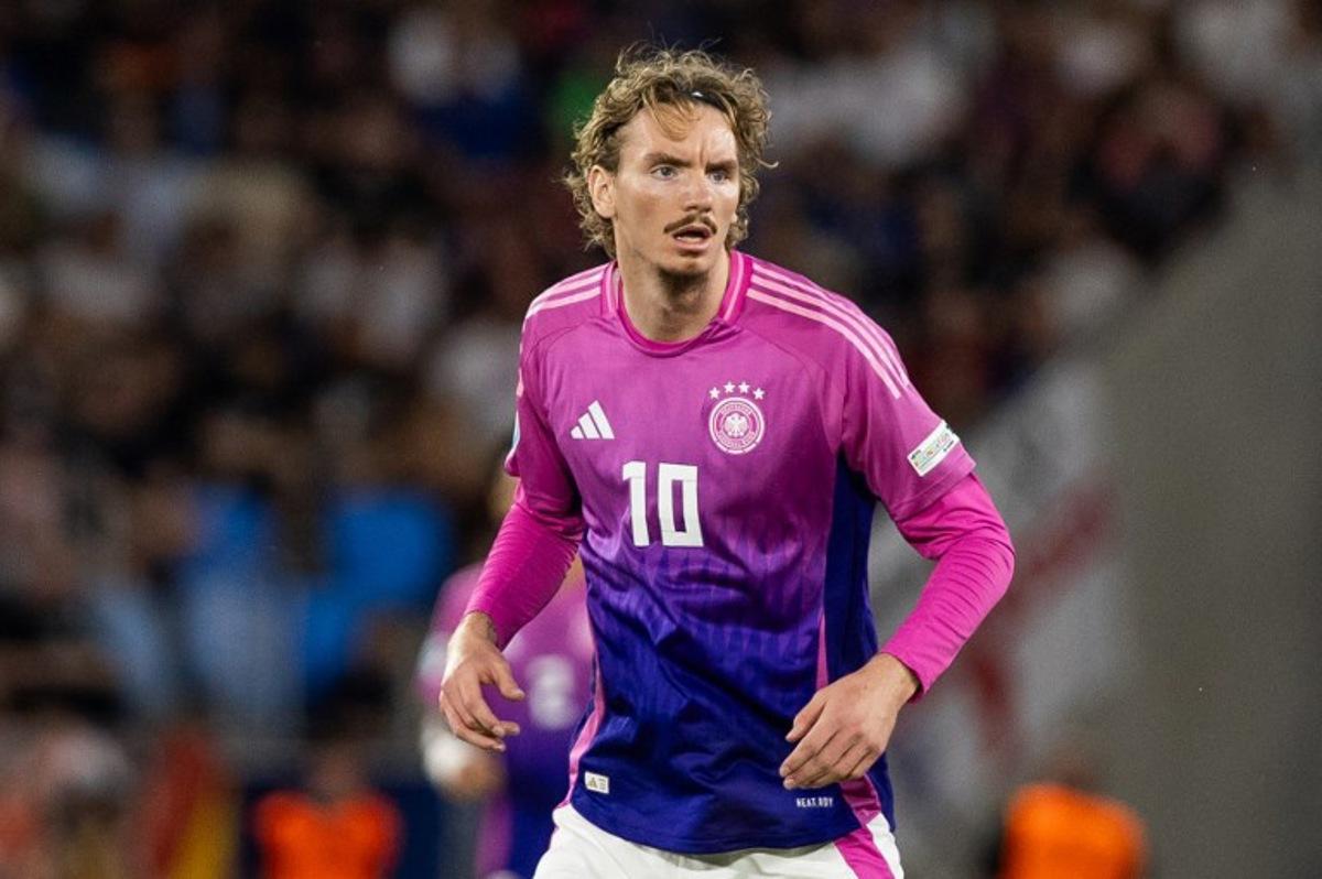Germany's forward #10 Nick Woltemade is pictured during the UEFA U21 European Championship final football match between England and Germany in Bratislava, Slovakia on June 28, 2025. Branislav Racko / AFP