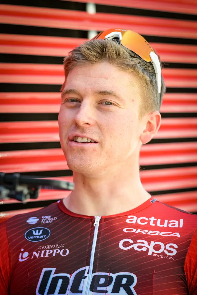 Belgian Jenno Berckmoes of Lotto-Intermarche pictured during a press conference ahead of the 2026 Tour de France cycling race, Friday 03 July 2026, in Barcelona, Spain. The 113th edition of the Tour de France starts on Saturday 4 July in Barcelona, Spain, and will finish in Paris, France on the 26th of July. BELGA PHOTO DAVID PINTENS