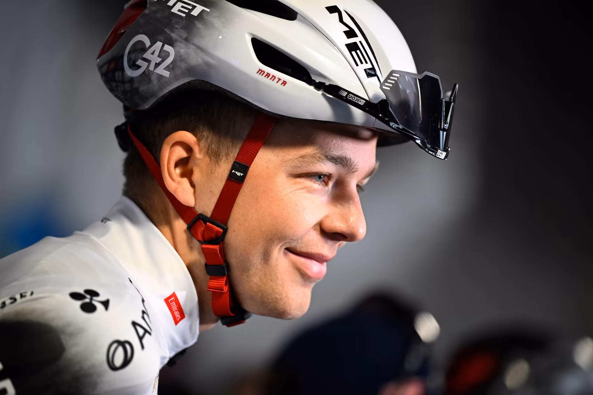 Belgian Florian Vermeersch of UAE Team Emirates pictured at the start of the 80th edition of the men's one-day cycling race Omloop Het Nieuwsblad (UCI World Tour), 197 km from Gent to Ninove, Saturday 01 March 2025. BELGA PHOTO JASPER JACOBS