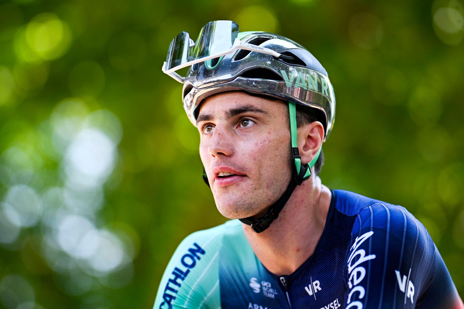 Dutch Olav Kooij of Decathlon CMA CGM Team pictured at the start of stage 8 of the 2026 Tour de France cycling race, a stage of 182km from Perigueux to Bergerac, on Saturday 11 July 2026. The 113th edition of the Tour de France starts on Saturday 4 July in Barcelona, Spain, and will finish in Paris, France on the 26th of July. BELGA PHOTO JASPER JACOBS