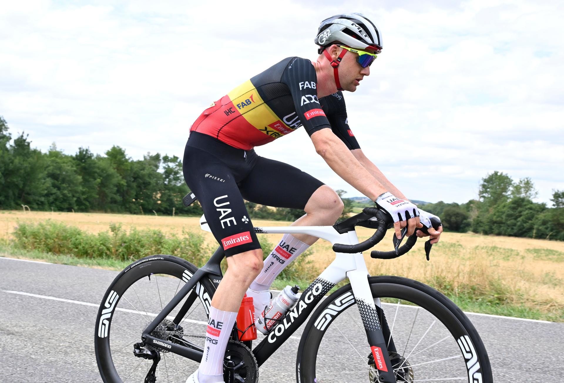 Belgian Tim Wellens of UAE Team Emirates pictured in action during stage 15 of the 2025 Tour de France cycling race, from Muret to Carcasonne (169 km), on Sunday 20 July 2025 in France. The 112th edition of the Tour de France starts on Saturday 5 July in Lille, France, and will finish in Paris, France on the 27th of July. BELGA PHOTO POOL JAN DE MEULENEIR