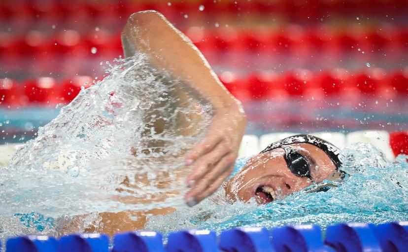 Belgian athlete Lucas Henveaux pictured in action during the heats of the Men's 400 m freestyle race on the last day of the European Aquatics Championships in Paris, France on Sunday 16 August 2026. BELGA PHOTO VIRGINIE LEFOUR