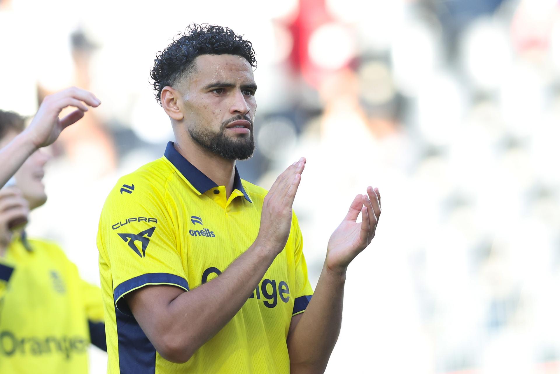 Union's Adem Zorgane celebrates after a soccer match between Sporting Charleroi and Royale Union Saint-Gilloise, Saturday 5 September 2026 in Charleroi, on day 5 of the 2026-2027 'Jupiler Pro League' first division of the Belgian championship. BELGA PHOTO BRUNO FAHY