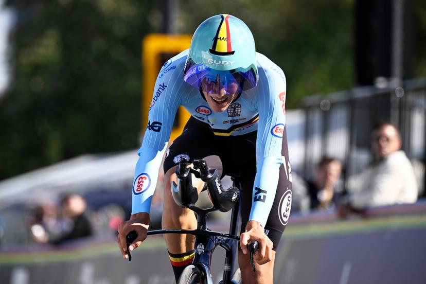 Belgium's Alec Segaert pictured in action during the men's elite individual time trial race (39,2km) at the cycling UCI Road World Championship, in Montreal, Canada, Sunday 20 September 2026. BELGA PHOTO JASPER JACOBS