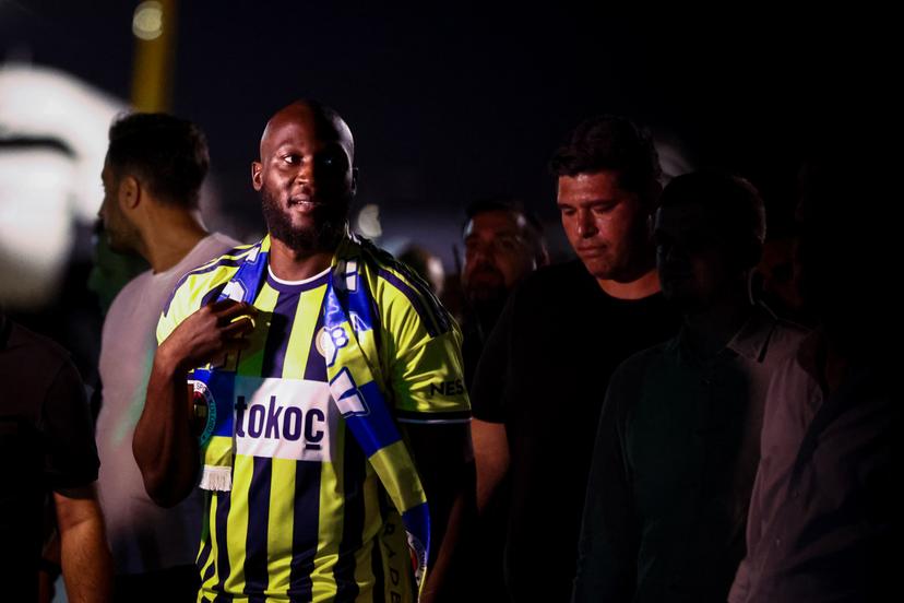 Belgium's Romelu Lukaku pictured at the Istanbul airport for his arrival to sign his new contract with the Turkish Süper Lig team Fenerbahçe SK in Istanbul, Turkey on Wednesday 12 August 2026. Lukaku signed a deal for one year, with the option to extend the contract. The Turkish team payed 6 million euro for the attacker, who made a transfer from the Italian SSC Napoli. BELGA PHOTO BURAK BASTURK