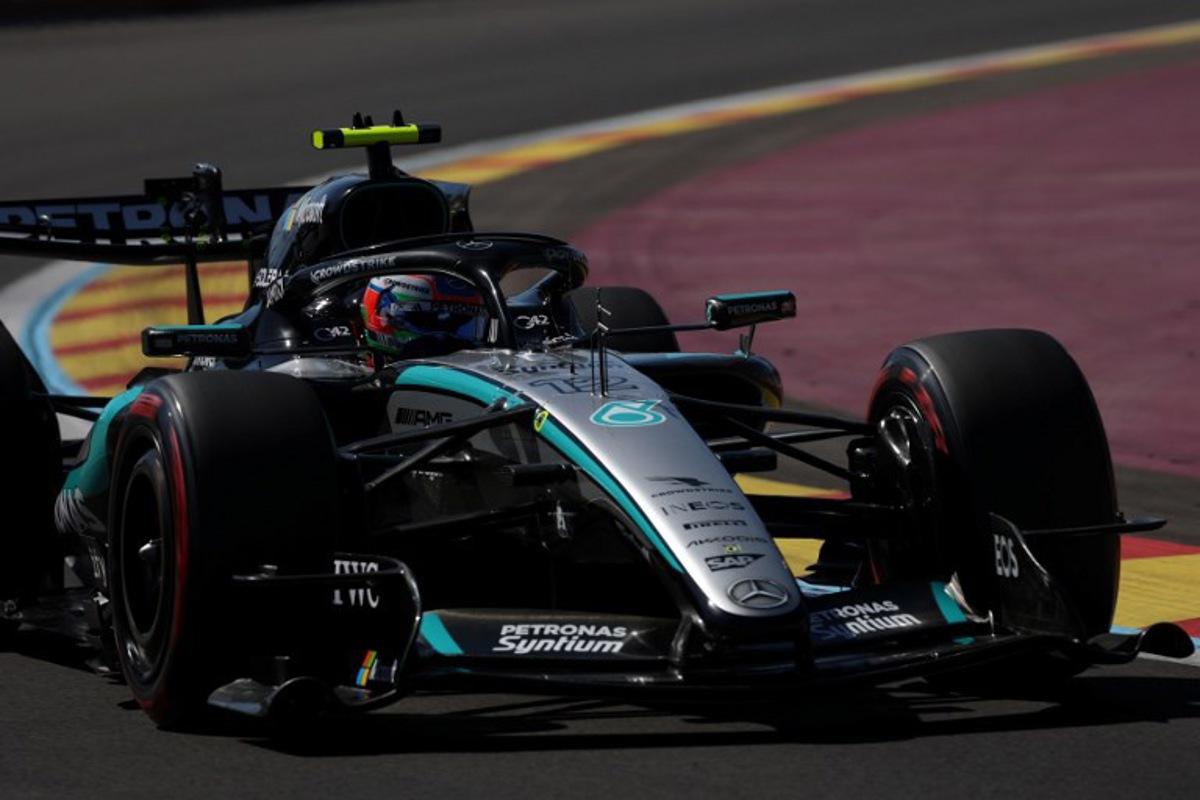Team Mercedes' Kimi Antonelli drives during the third practice session at the Madring circuit on September 12, 2026 in Madrid ahead of the Spanish Formula One Grand Prix. Pierre-Philippe MARCOU / AFP