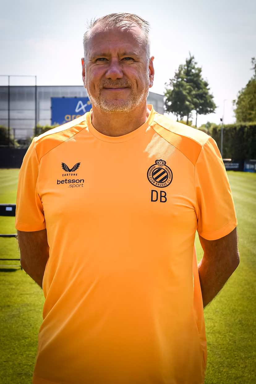 Physio David Bombeke poses for photographer, during the photoshoot of Belgian Jupiler Pro League soccer team Club Brugge, on Thursday 16 July 2026 in Knokke-Heist. BELGA PHOTO JILL DELSAUX