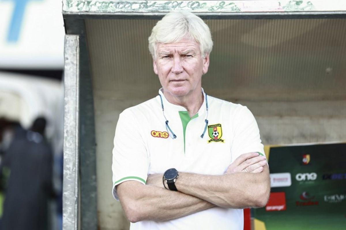 Cameroon's Belgium coach Marc Brys looks on during the 2025 CAF Africa Cup of Nations (CAN) group J football match between Cameroon and Namibia at Roumde Adja stadium in Garoua, on September 7, 2024. Daniel Beloumou Olomo / AFP