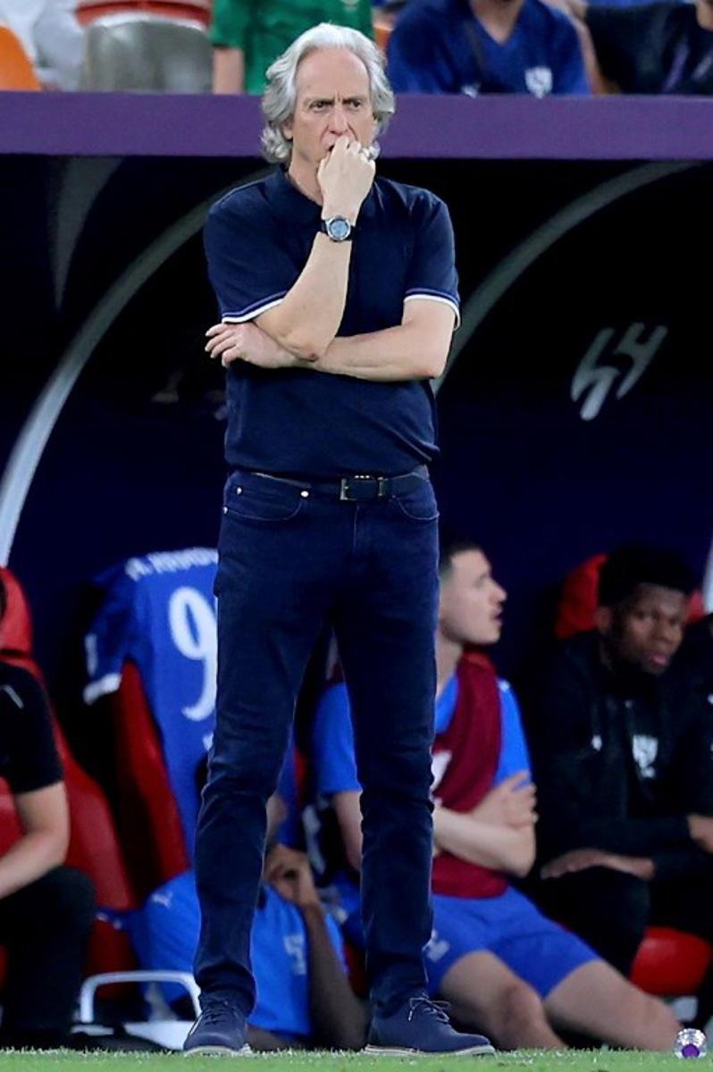 Hilal's Portuguese coach Jorge Jesus looks on during the AFC Champions League semi-final match between Saudi's Al-Hilal and Saudi's Al-Ahli at King Abdullah Sports City in Jeddah on April 29, 2025. AFP