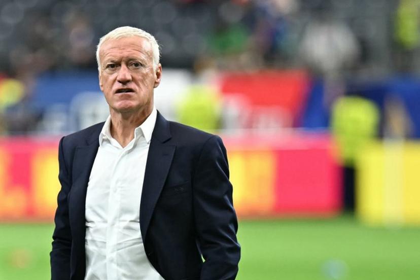 France's head coach Didier Deschamps looks on upon his arrival for the 2026 World Cup football tournament semi-final match between France and Spain at the Dallas Stadium in Arlington on July 14, 2026. Paul ELLIS / AFP