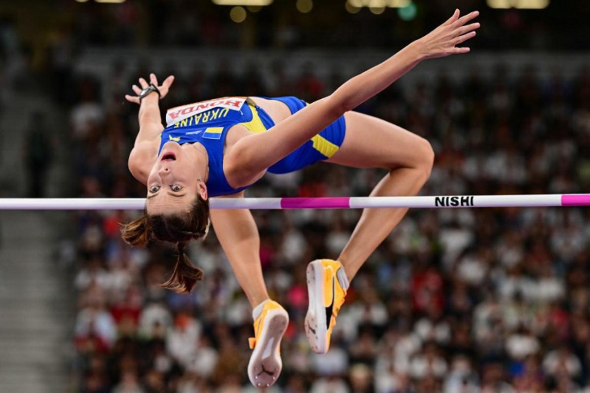 Ukraine's athlete Yaroslava Mahuchikh competes in the women's high jump qualification during the World Athletics Championships in Tokyo on September 18, 2025. Ben STANSALL / AFP