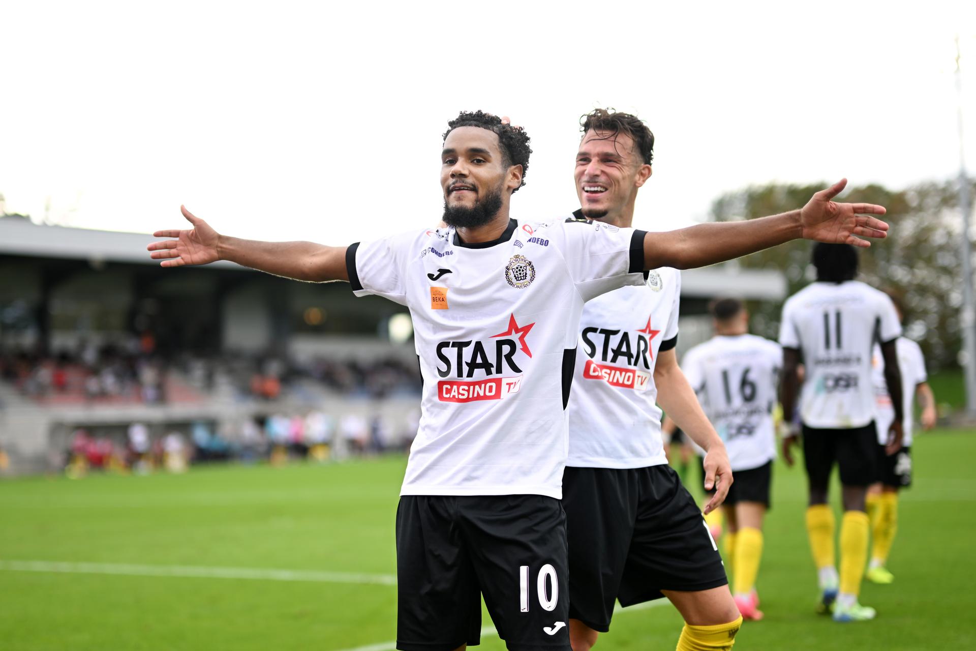 Lokeren's Maxime Pau celebrates after scoring the 2-4 goal during a soccer match between RSCA Futures and KSC Lokeren, Saturday 12 September 2026 in Deinze, on day 5 of the 2026-2027 'Challenger Pro League' second highest division of the Belgian championship. BELGA PHOTO MAARTEN STRAETEMANS