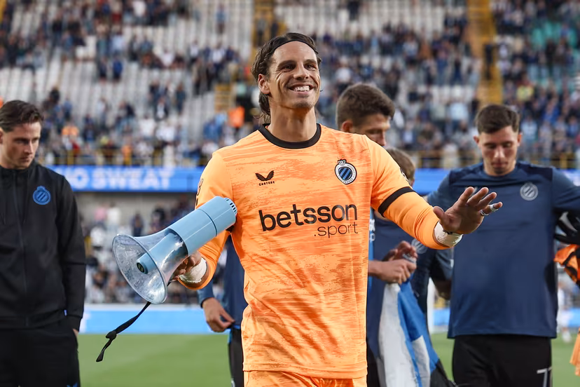 Club's goalkeeper Yann Sommer celebrates after a soccer match between Club Brugge and Cercle Brugge, Sunday 23 August 2026 in Brugge, on day 3 of the 2026-2027 'Jupiler Pro League' first division of the Belgian championship. BELGA PHOTO BRUNO FAHY