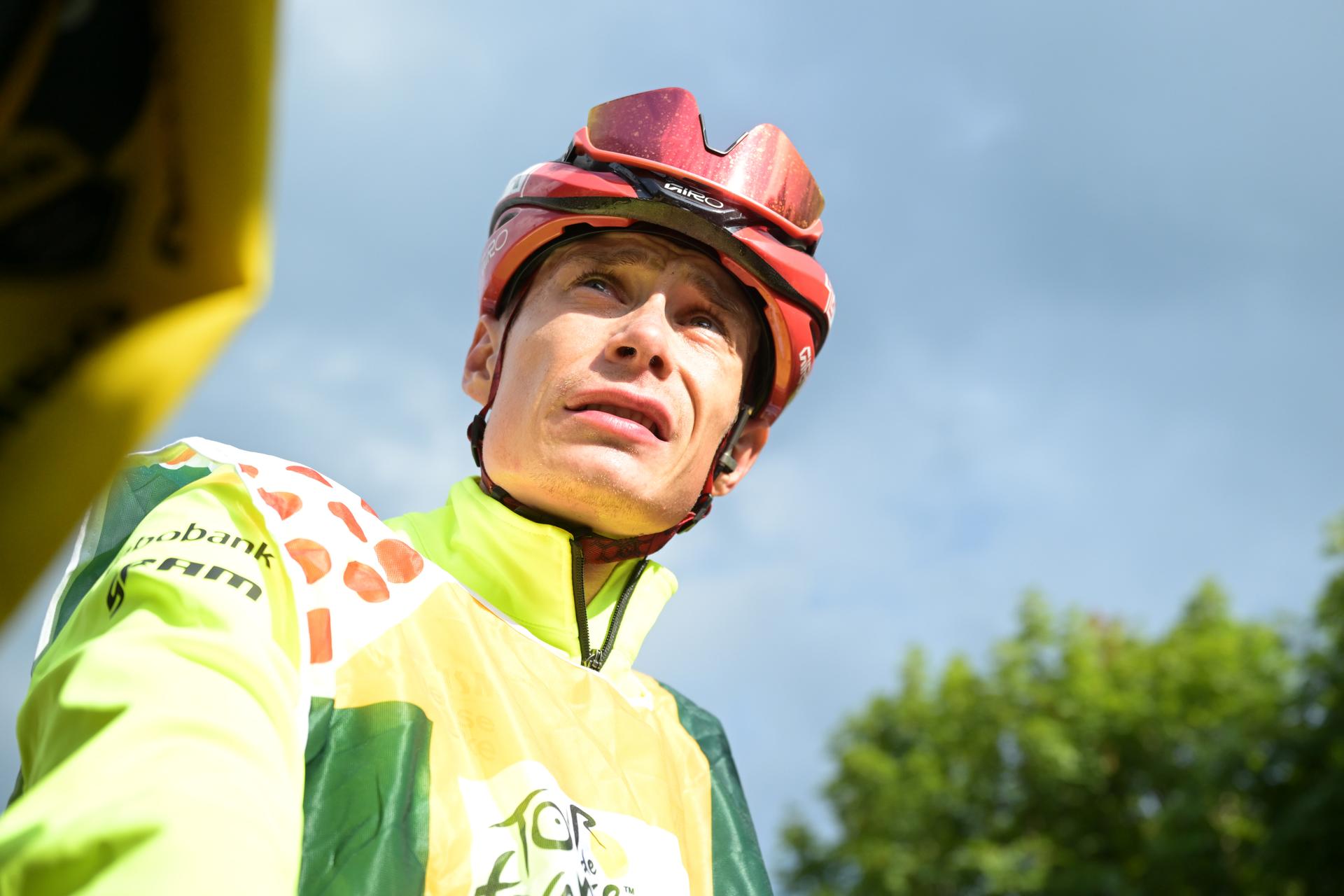 Danish Jonas Vingegaard of Team Visma-Lease a Bike is pictured after stage 14 of the 2026 Tour de France cycling race, a stage of 155km from Mulhouse to Le Markstein Fellering, on Saturday 18 July 2026. The 113th edition of the Tour de France starts on Saturday 4 July in Barcelona, Spain, and will finish in Paris, France on the 26th of July. BELGA PHOTO DAVID PINTENS