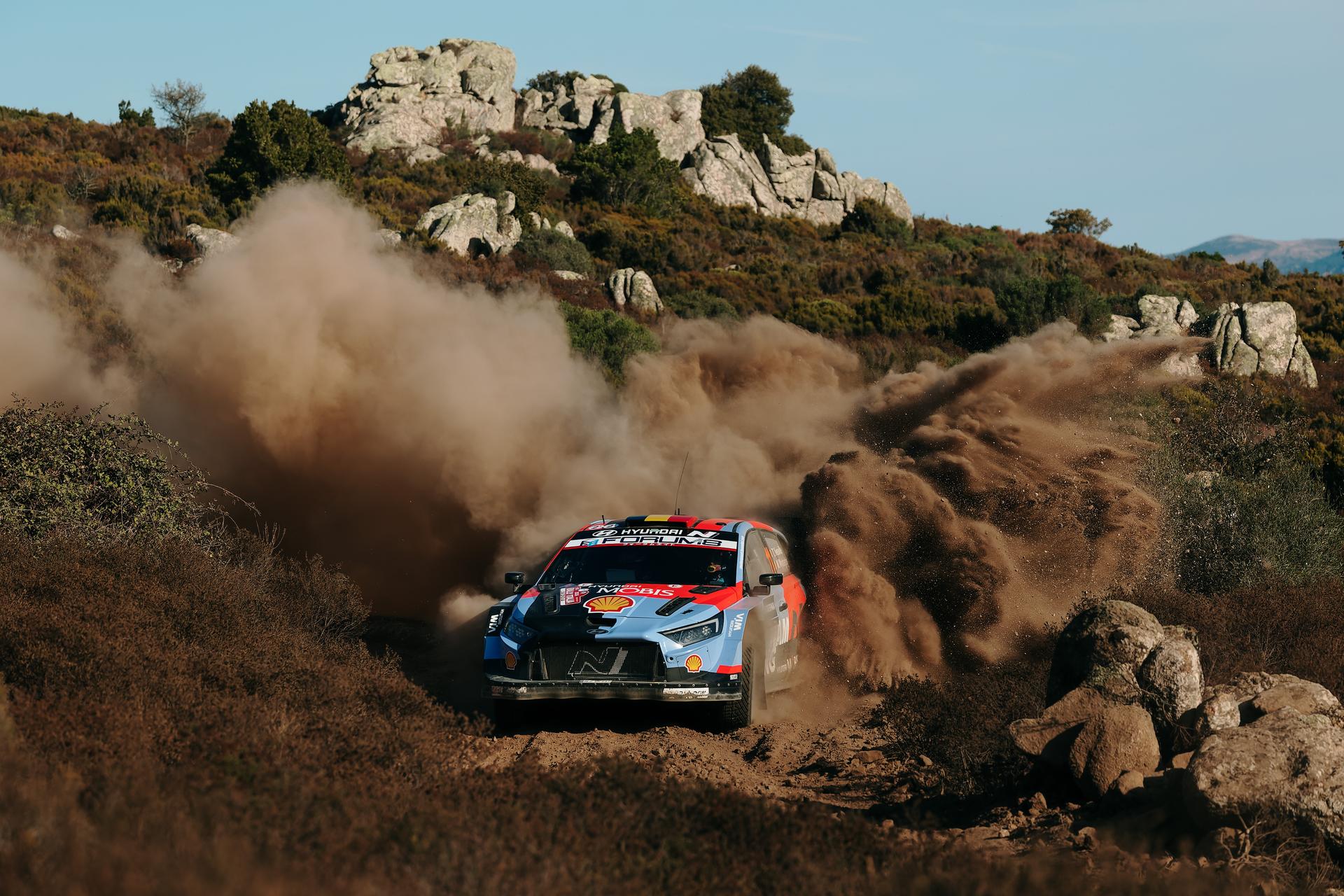 ATTENTION EDITORS - HANDOUT PICTURES - EDITORIAL USE ONLY MANDATORY CREDIT Hyundai Motorsport - This handout picture, released by Hyundai Motorsport on Friday 2 October 2026 shows Thierry Neuville - and Martijn Wydaeghe during the Rally of Sardegna. - Belga and Belga editorial board decline all responsability regarding the content of this picture. PHOTO HANDOUT Hyundai Motorsport