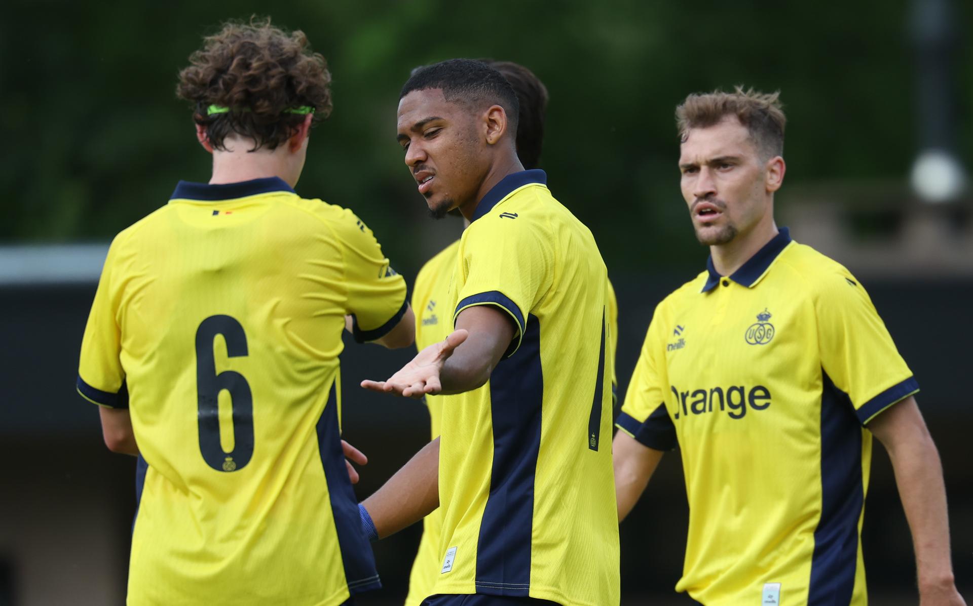 Union's Guilherme Smith celebrates after scoring during a friendly soccer game between Diegem Sport and Royale Union Saint-Gilloise, in Diegem, on Tuesday 30 June 2026. Union is preparing for the upcoming 2026-2027 first division season. BELGA PHOTO VIRGINIE LEFOUR