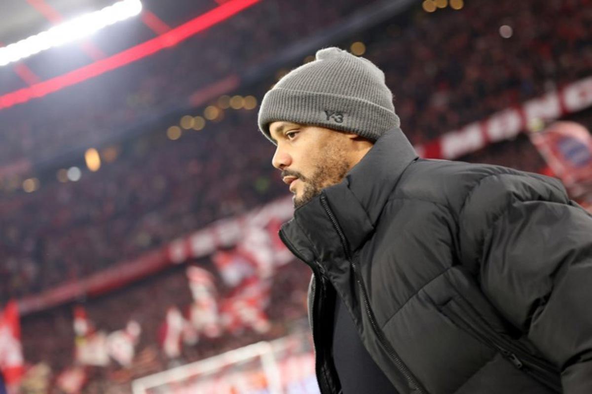 Bayern Munich's Belgian coach Vincent Kompany reacts during the UEFA Champions League, league phase - day 6 football match between Bayern Munich and Sporting CP in Munich, southern Germany, on December 9, 2025. Alexandra BEIER / AFP