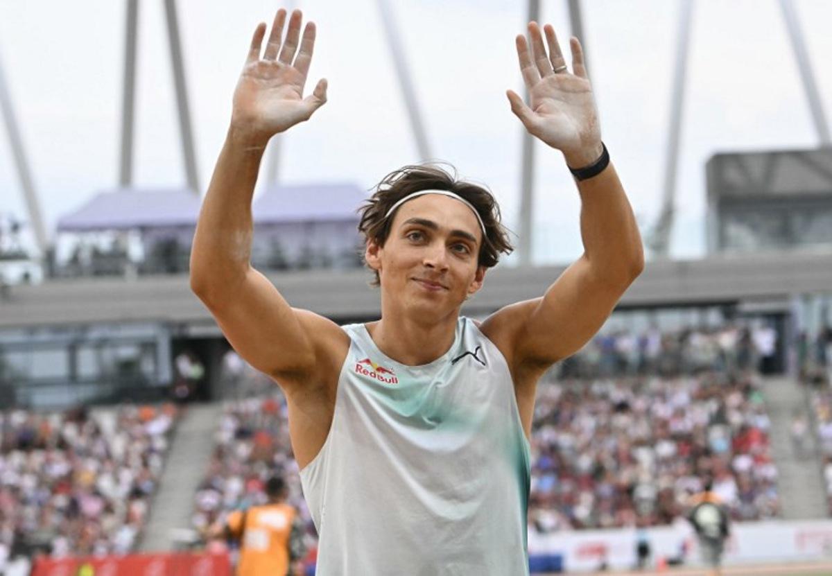 Sweden's Armand Duplantis reacts after competing during the men's pole Vault competition of the Gyulai Istvan Memorial Athletics Grand Prix in Budapest, Hungary on July 14, 2026. Attila KISBENEDEK / AFP