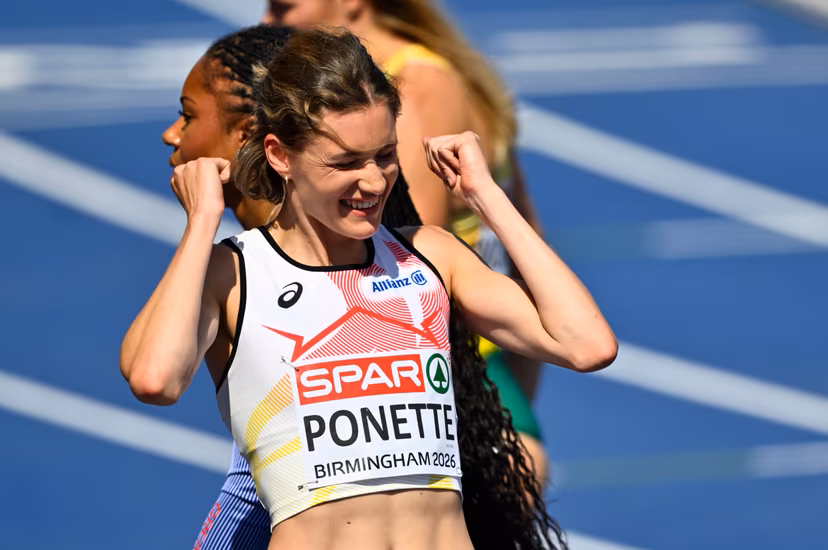 Belgium's Helena Ponette pictured in action during the semifinals of the women's 400m race on the fourth day of the European Athletics Championships (August 10-18) in Birmingham, United Kingdom, on Thursday 13 August 2026. BELGA PHOTO ERIC LALMAND