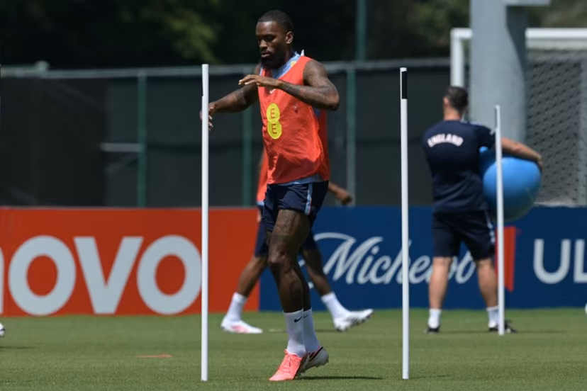 England's forward #22 Ivan Toney takes part in a training session at Swope Soccer Village in Kansas City on July 08, 2026, during the 2026 World Cup football tournament. JUAN MABROMATA / AFP