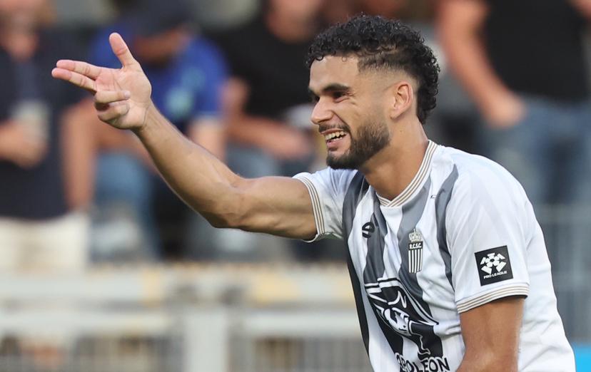 Charleroi's Kevin Van Den Kerkhof celebrates after scoring during a soccer match between Sporting Charleroi and KV Mechelen, Saturday 22 August 2026 in Charleroi, on day 3 of the 2026-2027 'Jupiler Pro League' first division of the Belgian championship. BELGA PHOTO VIRGINIE LEFOUR