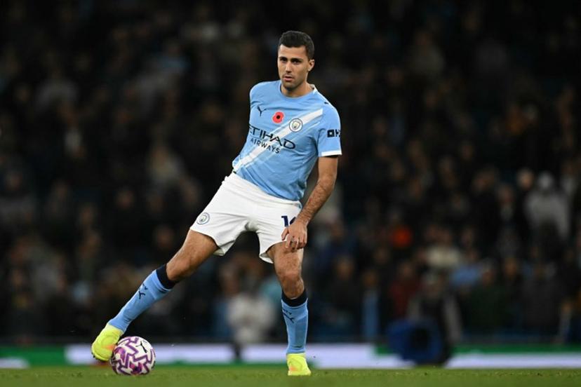 Manchester City's Spanish midfielder #16 Rodri controls the ball during the English Premier League football match between Manchester City and Bournemouth at the Etihad Stadium in Manchester, north west England, on November 2, 2025. Paul ELLIS / AFP
