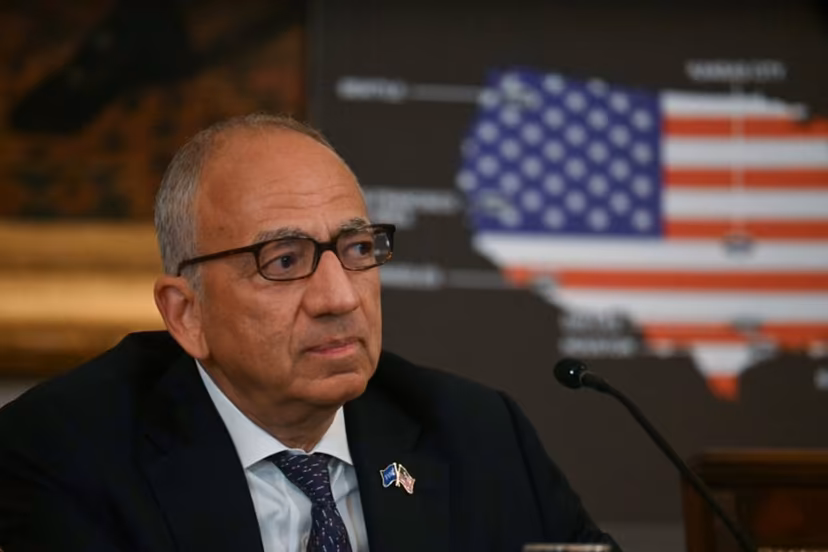 Carlos Cordeiro, Senior Advisor to the FIFA President, attends a meeting of the White House Task Force on the FIFA World Cup 2026, in the East Room of the White house in Washington, DC, on May 6, 2025. The soccer world championship will take place from June 11 to July 19, 2026, and will be hosted by the US, Canada and Mexico. Jim WATSON / AFP