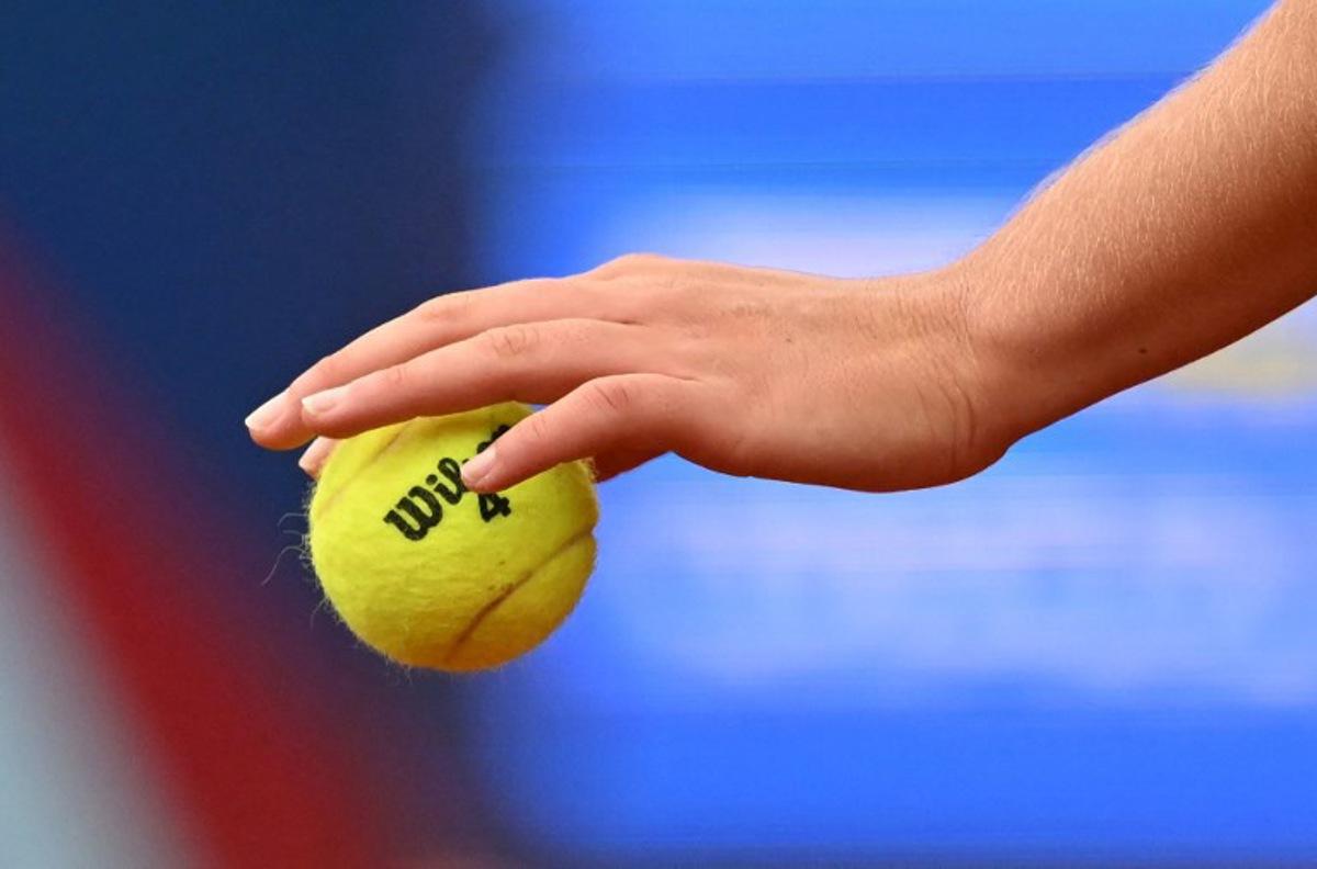 Argentina's Julia Riera serves against Brazil's Laura Pigossi during their women's singles semifinals tennis match of the Pan American Games Santiago 2023 at the Tennis Centre of the National Stadium Sports Park in Santiago, on October 28, 2023. Raul ARBOLEDA / AFP